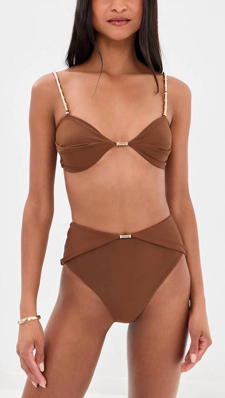 NEW DEVON WINDSOR emmie bikini top in umber